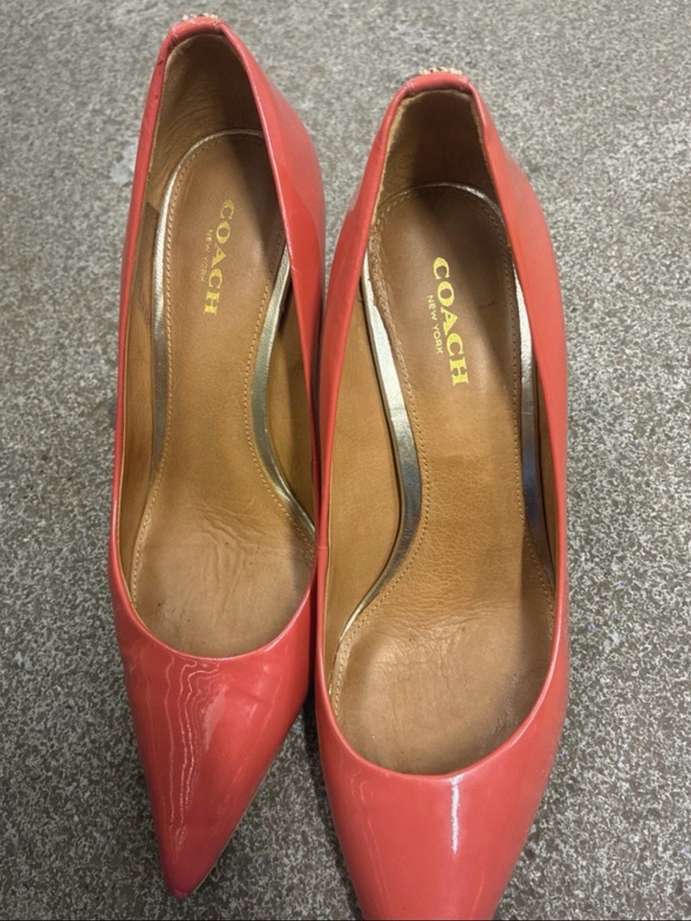 COACH Coral Patent Pointed-Toe Pumps